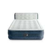 Intex 18 in Pillow Top Air Mattress with Electric Pump and Headboard - Queen Size.