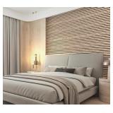 New MSI Acoustic Wood Slat Wall Panel for Interior Decor, 3D Fluted Sound Absorbing Wood Paneling for Accent Wall Ceiling Kitchen Living Room Bedroom, Eco-Friendly MDF - 9.5 in. x 94.5 in. Natural