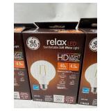 New 3 Pack of GE Relax LED HD Light Bulbs, 40 Watt, Soft White, G25 Globe Bulbs, Clear, Medium Base 36850