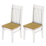 New TableChamp Chair Classic Rio in Color Brazil White, Set of 2, Solid Pine Wood Oiled Oil