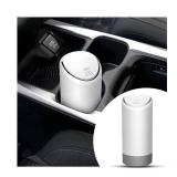 BELOMI Car Trash Can, Mini Silicone Auto Garbage Container with Lid, Waterproof Leakproof Portable Trash Dustbin, Vehicle Rubbish Bins for Automotive, Home, Office, Kitchen, Bedroom (White)