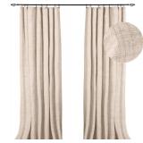 100% Blackout Shield Linen Blackout Curtains 108 Inches Long 2 Panels Set, Clip Rings/Rod Pocket Blackout Curtains, Black Out Curtains & Drapes for Bedroom, 50 inches Wide Each Panel, Blush Pink