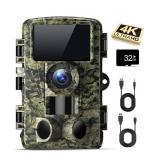 Dargahou Trail Camera   4K 48MP Game Camera with Night Vision, 0.05s Trigger Motion Activated Hunting Camera, IP66 Waterproof, 130 Wide Angle with 46pcs No Glow Infrared LEDs for Outdoor Wildlife