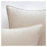 MIULEE Pack of 2 Decorative Velvet Throw Pillow Cover Soft Christmas Pillowcase Solid Square Cushion Case for Sofa Bedroom Car 26x26 Inch Cream White