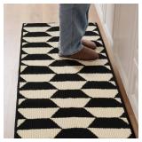 GRANNY SAYS Kitchen Mats for Floor, Kitchen Rugs Non Slip Washable, Runner Rugs for Kitchen Floor, 47" x 17.7", Stain Resistant Comfort Standing Mat Made of 100% Polypropylene, Black