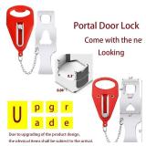 Portable Door Lock,Travel Lock, Add Extra Locks for Additional Safety and Privacy Lock Down for School, Airbnb, Home,Hotel(Set of 2)