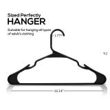 Utopia Home Clothes Hangers 50 Pack - Plastic Hangers Space Saving - Durable Coat Hanger with Shoulder Grooves (Black)