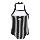 RuffleButtsÂ® Baby/Toddler Girls Black and White Stripe Halter One Piece - 6-12m