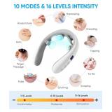 Neck Massager with Heat, Portable Electric Neck Massager for Pain Relief Deep Tissue, Lymphatic Drainage Massager with 10 Modes&16 Levels, 130g Ultra-Light Wear, Relax Gift for Her/Him/Friend/Dad/Mom