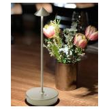 SHANGCAI Cordless Table Lamps Rechargeable, 6000mAh Battery Operated LED Desk Lamp Outdoor Waterproof Portable Touch Dimmable Table Night Light for Patio Restaurant Dining Home Set of 2 Silver