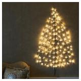 Fudios Lighted Wall Tree 4FT 108LED Warm White for Home Decor, Christmas Tree Lights for Living Room Wall Decoration Plug in