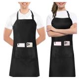 Utopia Kitchen 2 Pack Bib Apron, Adjustable with 2 Pockets, Water and Oil Resistant, Cooking Kitchen Chef Apron for Women Men