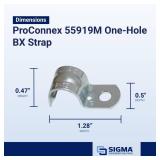 SIGMA ENGINEERED SOLUTIONS ProConnex 55919M One Hole AC/MC Strap 3/8 Inch, 100 Pack (Gray)