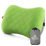 Hikenture Camping Pillow with Removable Cover - Ultralight Inflatable Pillow for Neck Lumber Support - Upgrade Backpacking Pillow - Washable Travel Air Pillows for Camping, Hiking, Backpacking (Green)