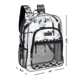 Wrangler Clear Water Resistant Backpack - Durable Plastic See Thru Bag for Casual Use, Stadiums, Concerts, (Clear Graphite)