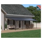 Palram - Canopia Sierra 10 Ft. x 30 Ft. Patio Cover Stylish Outdoor Shade Canopy, Sun Protection and Weather-Resistant Shelter for Porch, Deck, Terrace, Backyard Polycarbonate Awning(Gray/Gray) - Reta