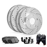 R1 Concepts Front Rear Brakes and Rotors Kit |Front Rear Brake Pads| Brake Rotors and Pads| Ceramic Brake Pads and Rotors |Hardware Kit|fits 1984-1987 Chevrolet Corvette - Retail: $210.69