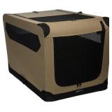 Amazon Basics Folding Soft Crate for Cat, Dog, Rabbit, Portable and Collapsible, 36 Inch, Tan, 35.8"L x 24.0"W x 24.0"H