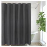 PurpleEssenecs Shower Curtain   Waffle Textured Heavy Duty Thick Fabric Shower Curtains for Bathroom, Luxury Weighted Cloth Bath Curtain (Steel Grey, 36 W x 72 L (Pack of 1))