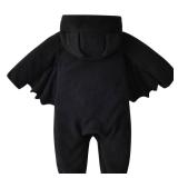 Happy Cherry Toddler Boys Girls Fleece Romper Baby Infant Unisex One Piece Black Jumpsuit Long Sleeve Hooded Outfits Cute Thermal Bodysuit Size 90