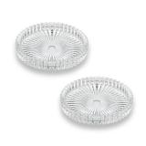 2PCS Clear Glass Pillar Candle Plates?Round Glass Candle Holder?Small Candle Holders for Pillar Glass 3 for Dinning Wedding Party Table Centerpiece