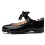 Minibella Patent Leather Tap Shoes Dance for Girls Black 7.5