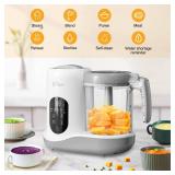 BEAR 2024 Baby Food Maker | One Step Baby Food Processor Steamer Puree Blender | Auto Cooking & Grinding | Baby Food Puree Maker with Self Cleans | Touch Screen Control, White