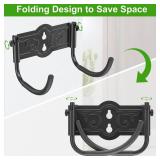 GOFORWILD Garden Hose Holder, Folding Water Hose Holder Wall Mounted 2 Packs, Durable Hose Hanger for Outside, Holds 150 Feet of 5/8 Inch Hose, Hose Reel, Hose Hooks