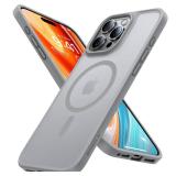 TORRAS Stronger Magnetic & Shockproof for iPhone 16 Pro Case, Military Grade Drop Protection, Compatible with MagSafe, for iPhone 16 Pro Case Slim, PC & TPU Translucent Matte Natural Titanium Gray