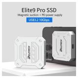 Reletech 1TB Elite9 pro Magnetic Portable SSD Up to 1000MB/s, USB 3.2 Gen 2x1 10Gbps, Supports 4K ProRes HDR, Magnetic External SSD for Smartphone, PC, Tablets, PS5, Laptop (White)