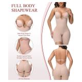 SHAPSHE Backless Shapewear Strapless Compression Bodysuits for Women Tummy Control U Plunge Open Back Shaping Bodysuit XXL