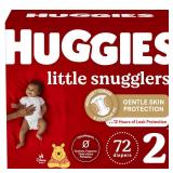 Huggies Little Snugglers Baby Diapers, Size 2 (12 18 lbs), 72 Ct