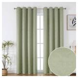 Chyhomenyc Debby Sage Green Blackout Curtains 84 Inches Long 2 Panels for Bedroom, Energy Saving Thermal Insulated Noise Reducing Branch Jacquard Textured Heavy Grommet Curtain Drapes, Each 52x84 inch