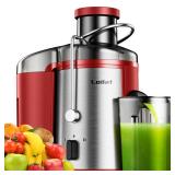 Juicer Machine, 500W Juicer with 3 Wide Mouth for Whole Fruits and Veg, Centrifugal Juice Extractor with 3 Speed Setting, Easy to Clean, Stainless Steel, BPA Free (Black)