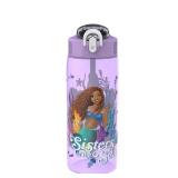 Zak Designs Disney The Little Mermaid 2023 Kids Water Bottle For School or Travel, 25oz Durable Plastic, with Pop Up Antimicrobial Spout and Cover, Handle, and Leak Proof (Ariel, Sisters of the Sea)