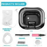 Inflatable Shampoo Basin, Loc Detox Tub for Dreads, Shampoo Buddy Bowl for Bedridden, Disabled,Injured with 2.5 GL Portable Water Shower Bag?Black?