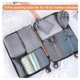 YEEYAA Packing Cubes for Travel   8 Set Luggage Organizer Bags for Family, Mesh Breathable Travel Packing Cubes for Suitcases Durable Travel Essentials Bags Set