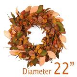 Fall Wreaths for Front Door 22 inch, Fall Wreath with Small Pumpkin Berry Fall Leaves, Autumn Wreath Fall Decoration for Farmhouse Indoor and Outdoor