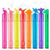 32Pack 8Colors Dinosaur Mini Bubble Wands Party Favors for Kids,Bubbles Bulk for Goody Bag Stuffers,Carnival Prizes,Classroom Prizes,Supplies for Toddlers Boys Girls