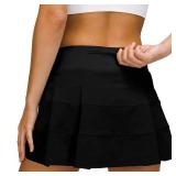 MCEDAR Pleated Tennis Skirts for Women with Pockets Golf Skorts Workout Running Sports Athletic Skirts Casual Black/4