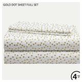 Heritage Kids Full Sheet Set,4 Piece Gold Dot Pattern, Cozy and Durable