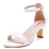 Motasha Big Girls Sandals Girl Heel Open Toe Ankle Strap Cute Pump Sandals Sexy Fancy Flower Girls Dress Shoes Party Wedding Summer Shoes Big Little Kids Heels (M7206PU White 2)