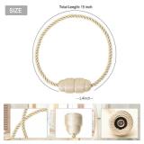 Contoeey Magnetic Curtain Tiebacks Rope Curtain Tie Backs for Curtains 6 Pack Curtain Holders for Drapes Decorative Window Curtain Holdbacks, Beige