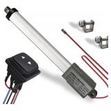 4 Stroke 12V Micro Linear Actuator with Momentary Switch, 188N/42lb Mini Small Electric Motion Actuators Waterproof Speed 5mm/s w/Mounting Brackets, Polarity Reverse Switch for Robot Window Opener