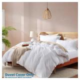 Nestl White Duvet Cover King Size   Soft Double Brushed King Duvet Cover Set, 3 Piece, with Button Closure, 1 Duvet Cover 104x90 inches and 2 Pillow Shams