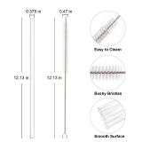 Replacement Straw Compatible with Stanley 40 oz 30 oz Cup Tumbler, 6 Pack Reusable Straw with Cleaning Brush, Plastic, Clear