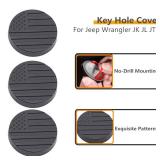 Door Key Hole Cover for Jeep Wrangler Exterior Accessories Fits JK JKU JL JLU Unlimited 2007 2023, 3 Pack Car Door Security Keyhole Protection Trim Cover