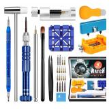 JOREST Watch Repair Kit, for Watch Battery Replacement & Watch Link Removal and Resizing & Watch Opener, Watch Repair Screwdriver Set, Watch Wrench Back Remover, Watch Cleaning, Spring Bar Tool