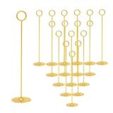 Urban Deco 16PK Gold Table Number Holders Place Card Holders 12 Inch Table Card Holders Steel Card Holders for Photos, Food Signs, Memo Notes, Weddings, Restaurants, Birthdays