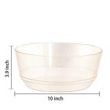 Hioasis 8 Pack Plastic Serving Bowls 128oz Gold Glitter Plastic Bowls Heavy Duty Disposable Serving Bowls for Party Snack & Salad & Candy & Bar Buffet